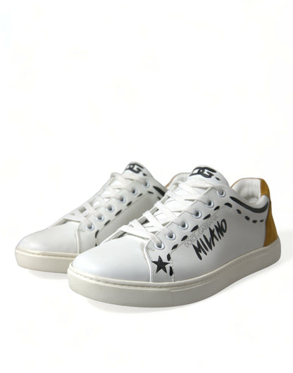 Dolce & Gabbana Sleek White Low Top Leather Sneakers