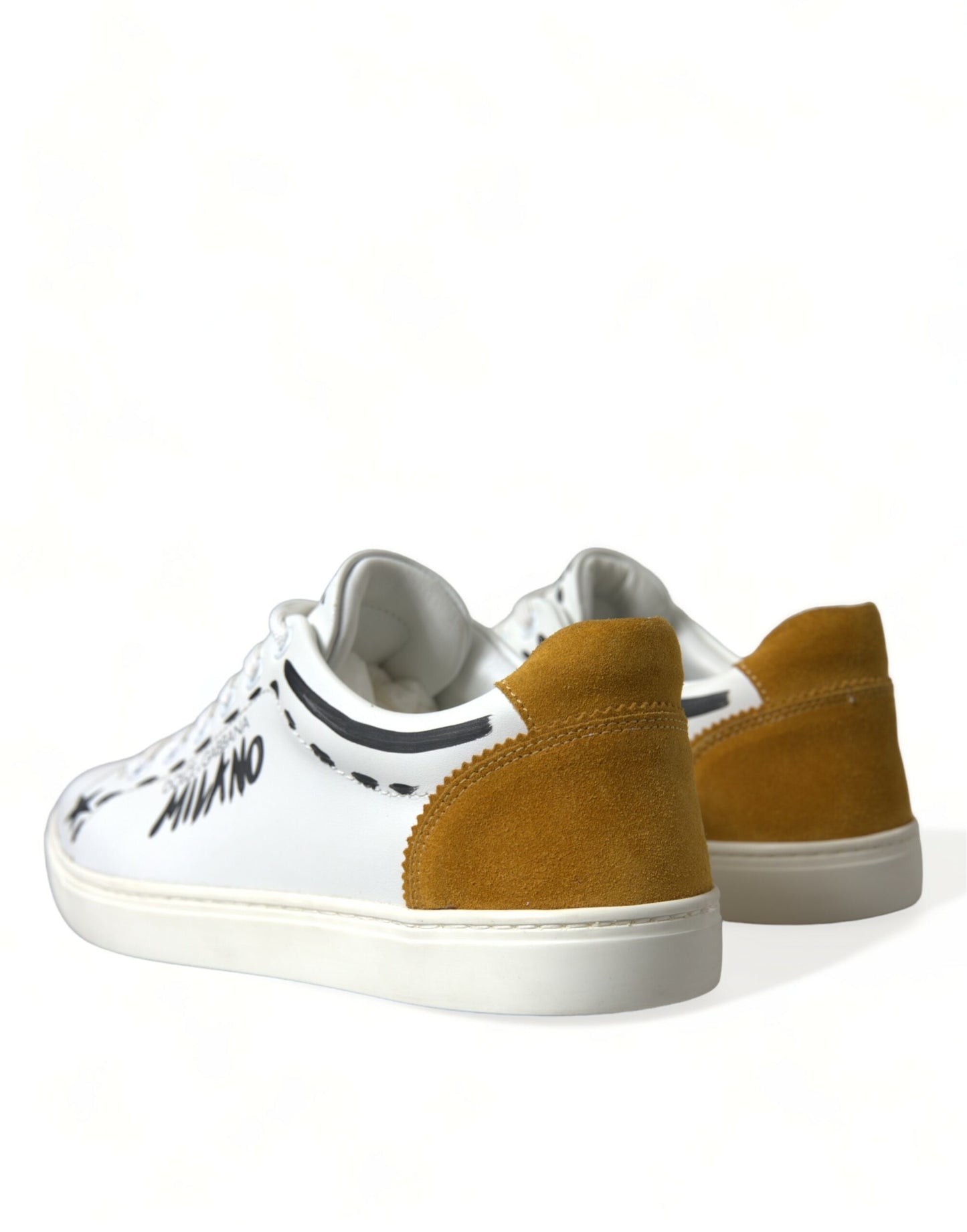 Dolce & Gabbana Sleek White Low Top Leather Sneakers