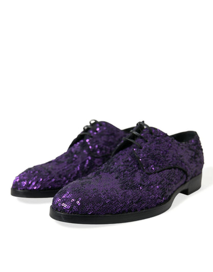 Dolce & Gabbana Elegant Sequined Oxford Dress Shoes