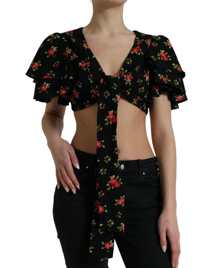 Dolce & Gabbana Floral Print Cropped Top Luxe Fashion