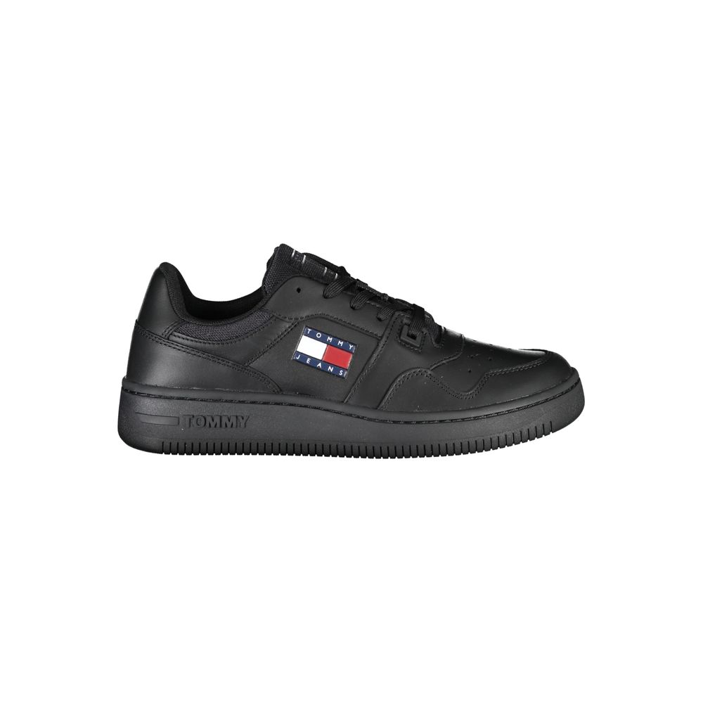 Tommy Hilfiger Black Leather Women Sneaker