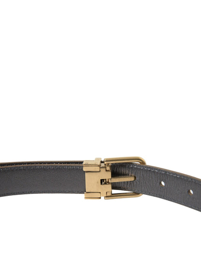 Dolce & Gabbana Metallic Gold Leather Belt - Timeless Elegance