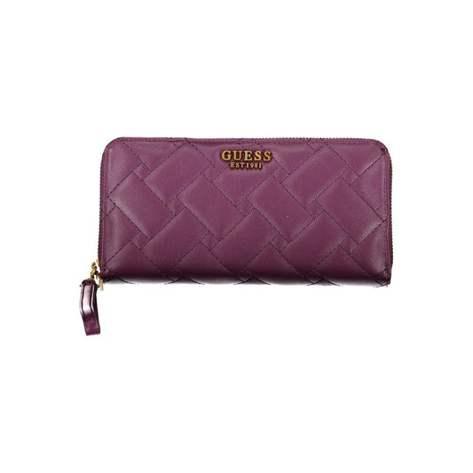 Guess Jeans Elegant Purple Zip Wallet with Multiple Compartments