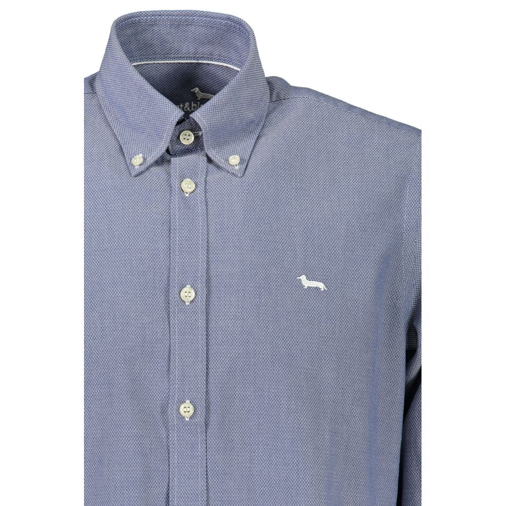 Harmont & Blaine Elegant Blue Button-Down Organic Cotton Shirt