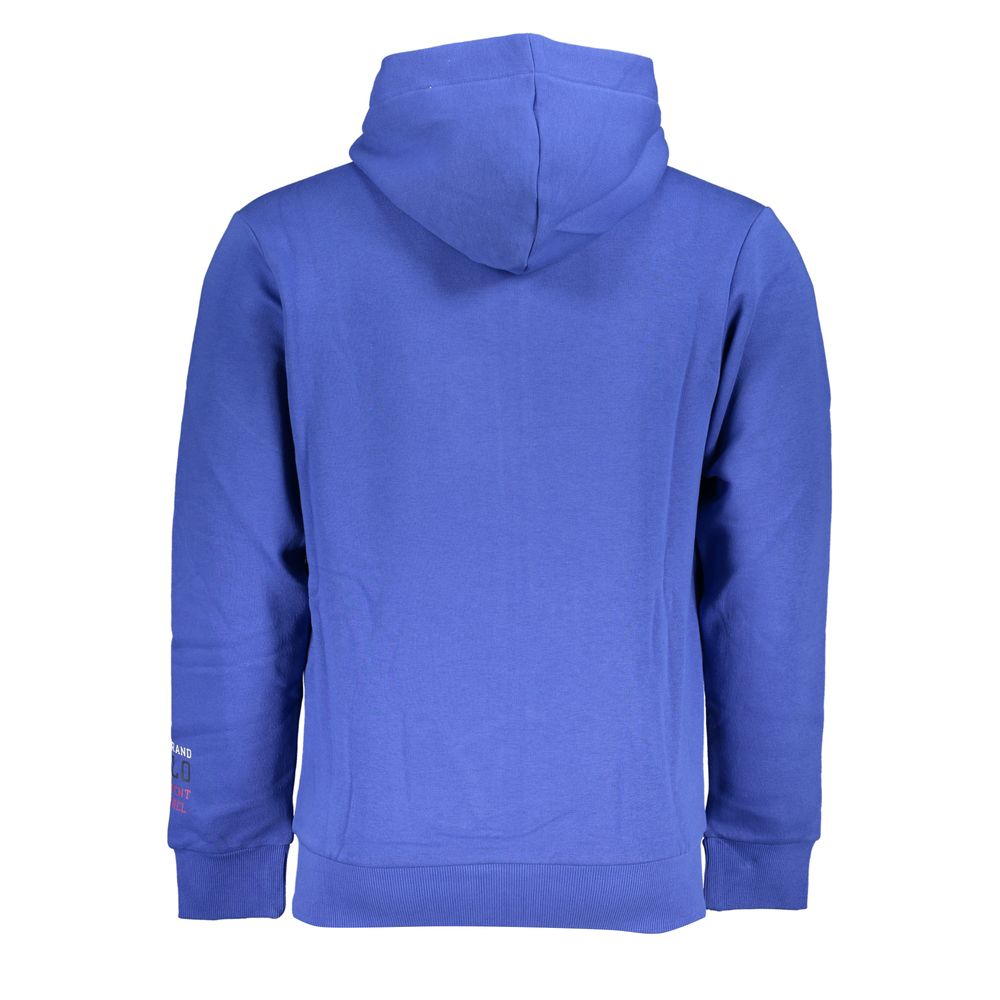 U.S. Grand Polo Chic Blue Hooded Fleece Sweatshirt with Embroidery