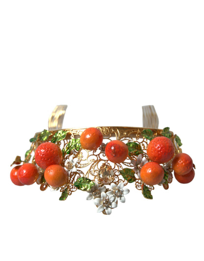 Dolce & Gabbana Multicolor Crystal Sicilian Orange Crown