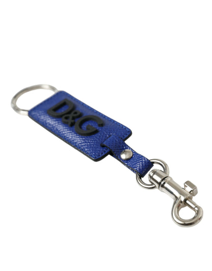 Dolce & Gabbana Elegant Blue Trifold Calf Leather Key Holder