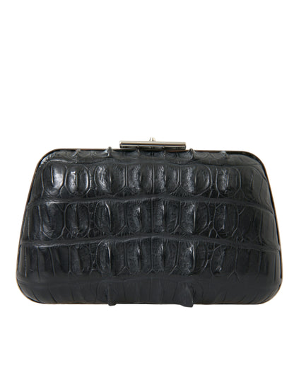 Balenciaga Elegant Crocodile Leather Evening Clutch