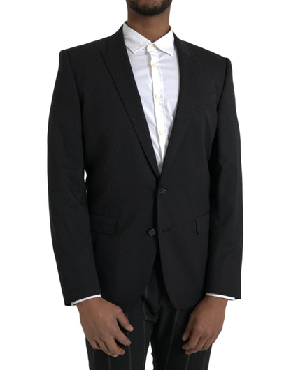 Dolce & Gabbana Black MARTINI Slim Fit Jacket Coat Blazer