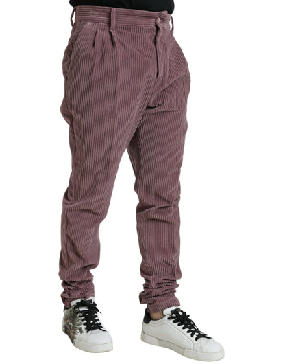 Dolce & Gabbana Purple Corduroy Cotton Stretch Skinny Pants