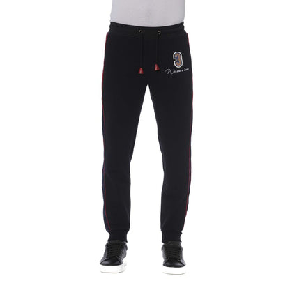 Trussardi Black Cotton Men Sports Pant