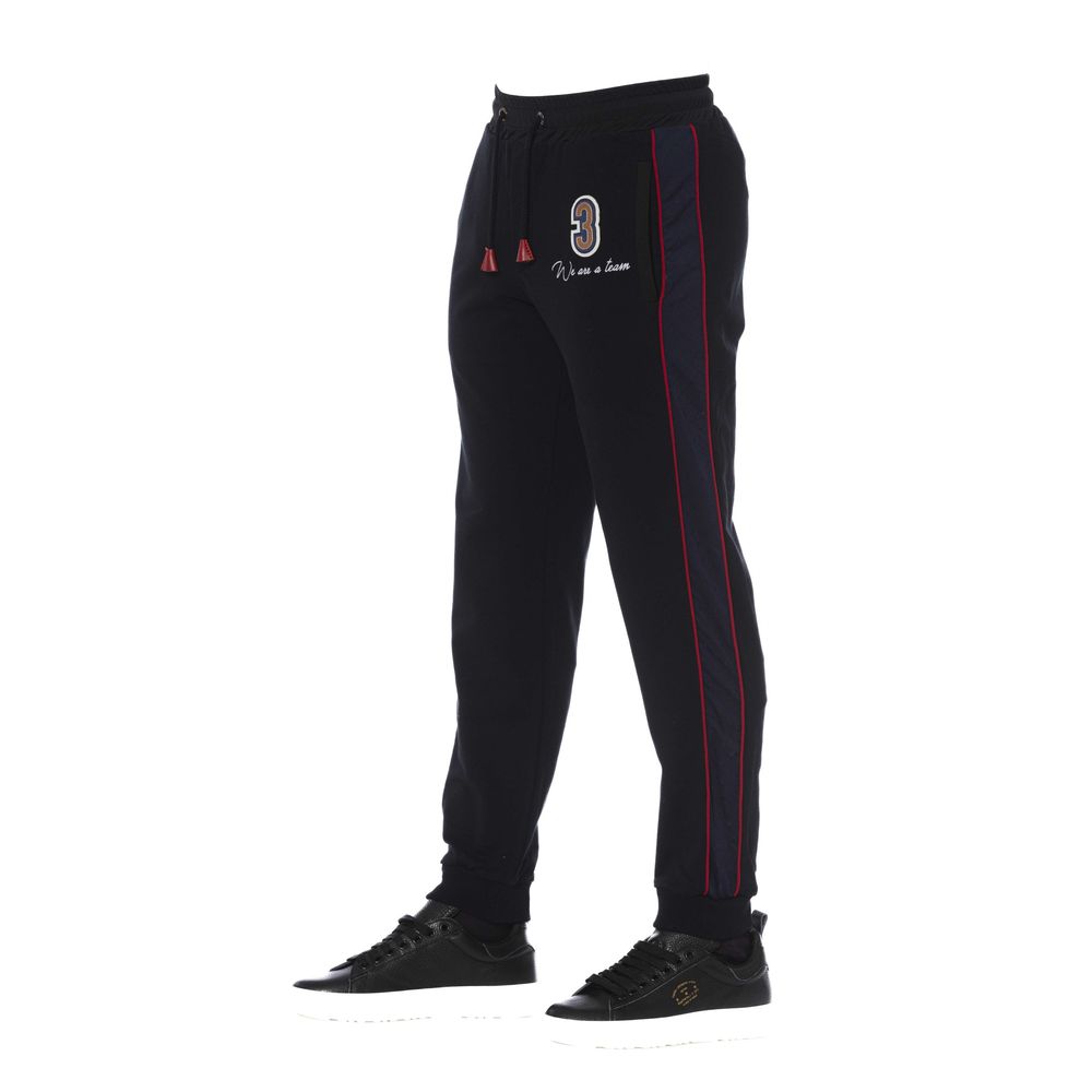 Trussardi Black Cotton Men Sports Pant