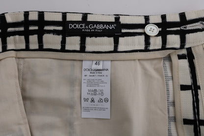 Dolce & Gabbana 화이트 블랙 스트라이프 캐주얼 반바지