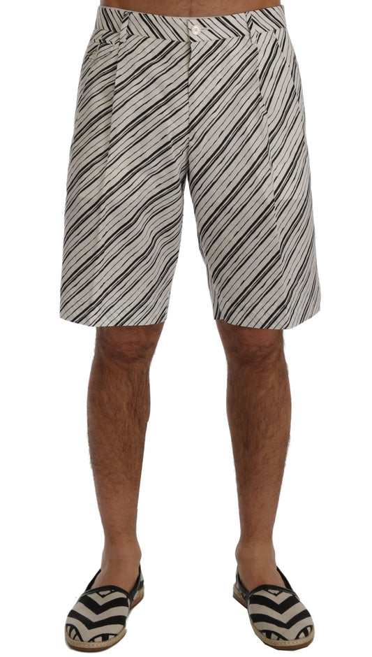 Dolce & Gabbana Elegant Striped Cotton-Linen Shorts