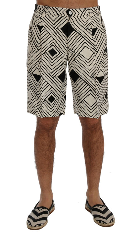 Dolce & Gabbana Chic Striped Casual Shorts - Hemp & Linen Blend