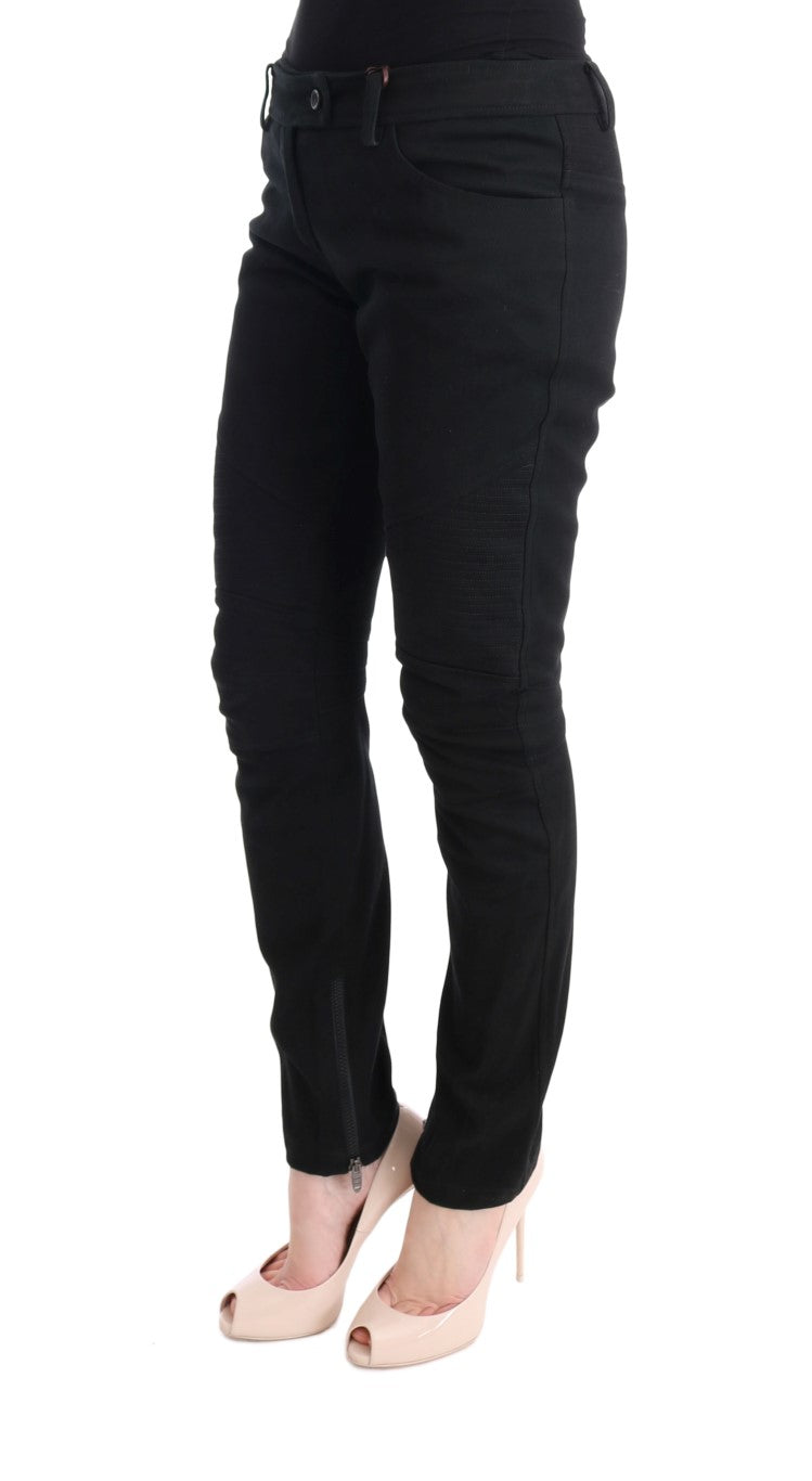 Ermanno Scervino Schwarze Slim-Fit-Freizeithose aus Baumwolle