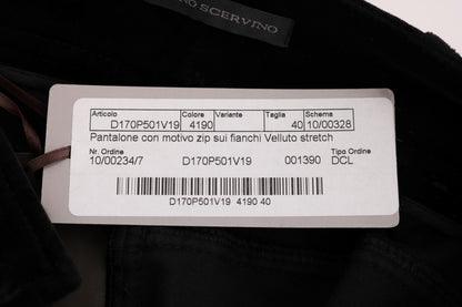 Ermanno Scervino Schwarze kurze Hose aus Samt aus Viskosemischung