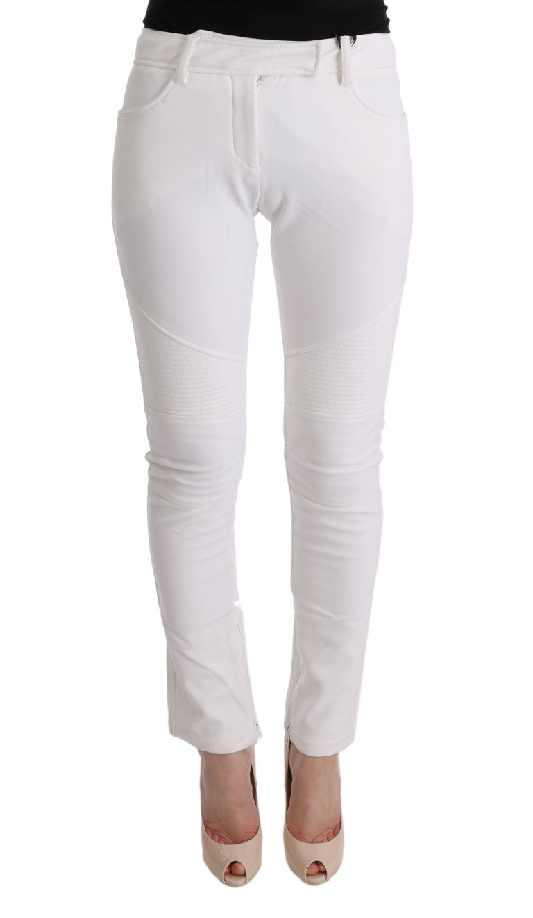 Ermanno Scervino Weiße Slim-Fit-Freizeithose aus Baumwolle