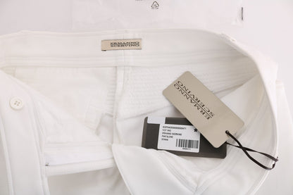 Ermanno Scervino Weiße Slim-Fit-Freizeithose aus Baumwolle