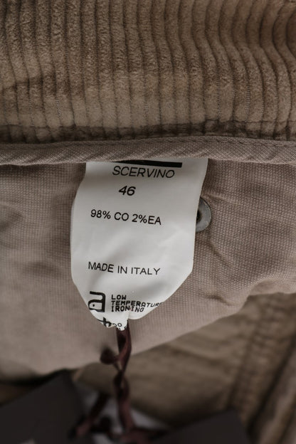 Ermanno Scervino Beige Baumwollsamt-Hose mit normaler Passform