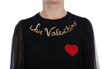 Schwarzes San Valentino-Etuikleid mit Pailletten von Dolce &amp; Gabbana