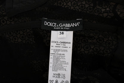 Dolce & Gabbana Black Floral Sheath Dress