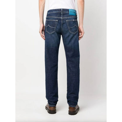 Jacob Cohen Exclusive Indigo Straight Leg Jeans with Bandana Detail