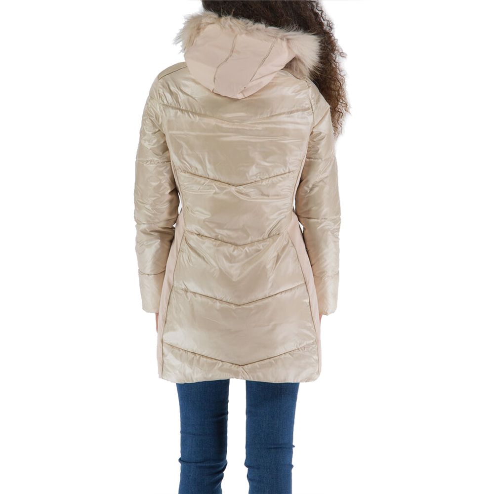 Yes Zee Chic Beige Padded Hooded Jacket