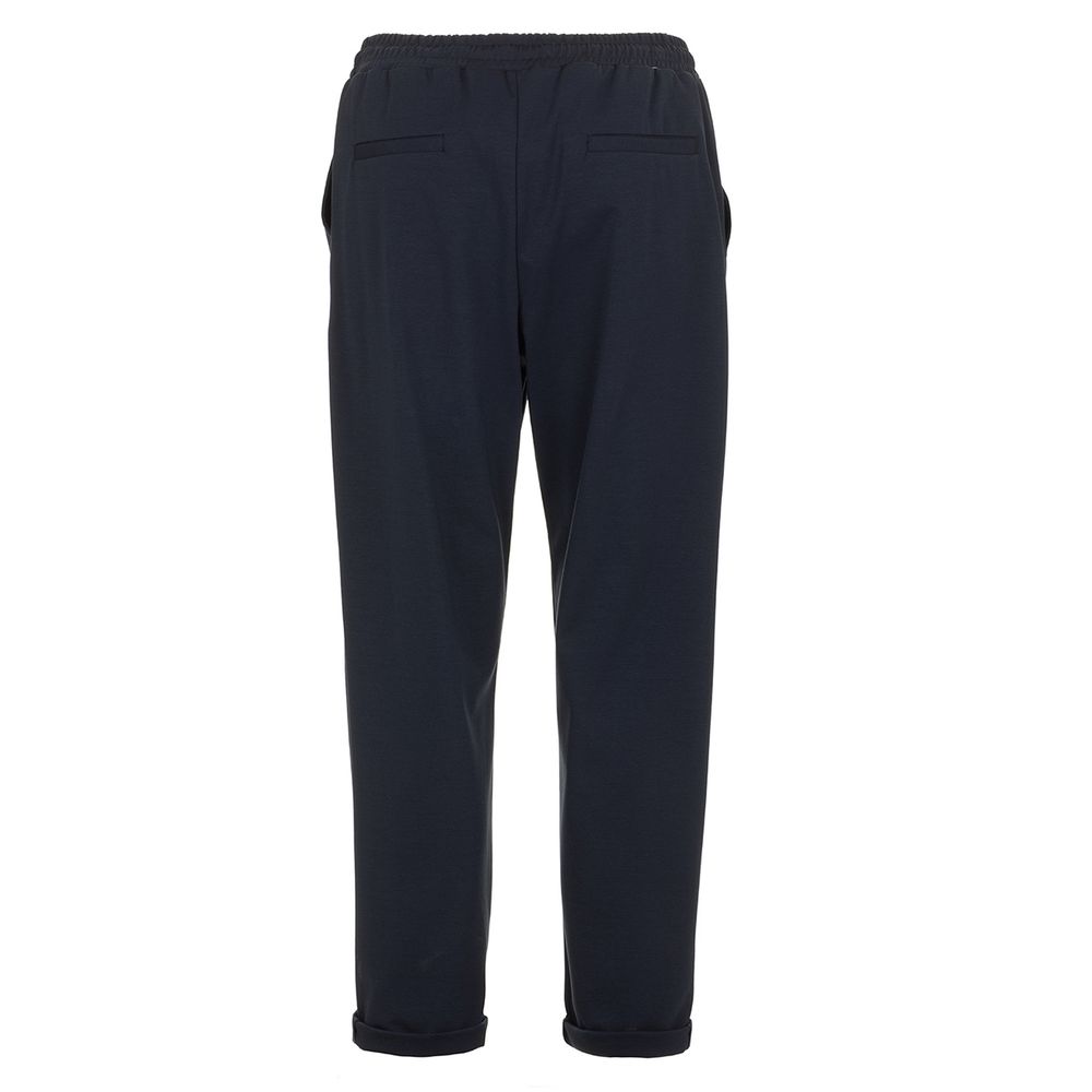 Fred Mello Elegant Blue Cotton Blend Trousers