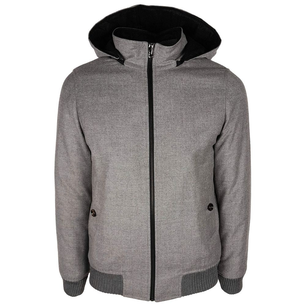 Made in Italy Elegant Wool-Cashmere Men's Jacket with Hood