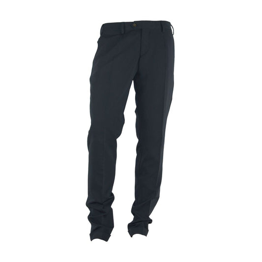 Hergestellt in Italien. Schwarze Jeans und Hose aus Polyester