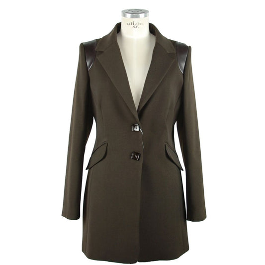 Emilio Romanelli Brown Polyester Jackets & Coat