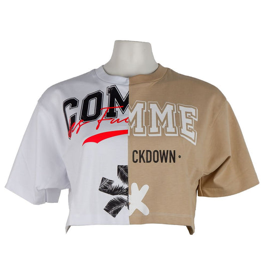 Comme Des Fuckdown Beige Cotton Tops & T-Shirt