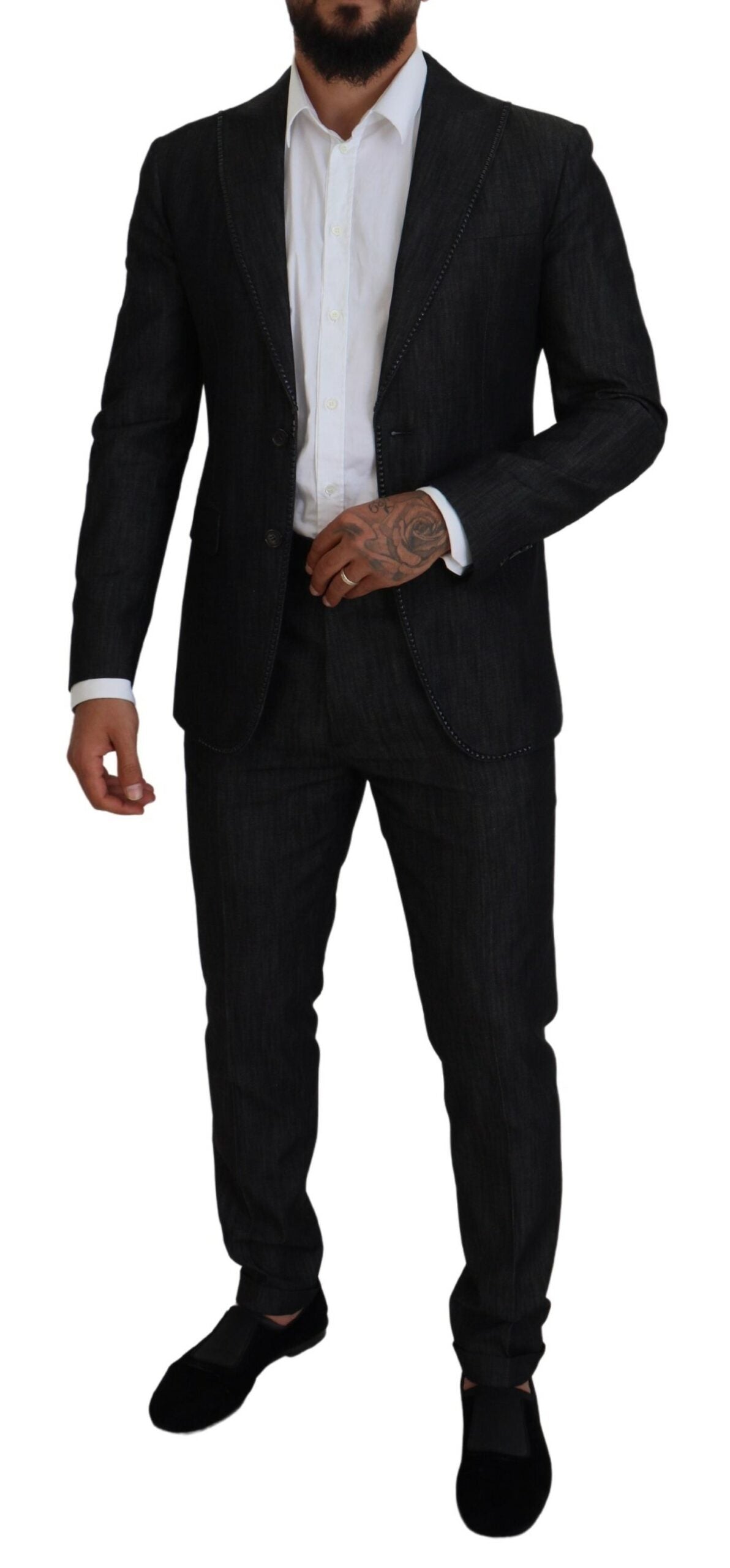 Dsquared² Black Cotton Single Breasted 2 Piece MIAMI Suit