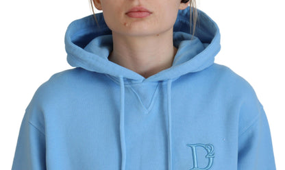 Dsquared² Light Blue Logo Hooded Women Long Sleeve Sweater