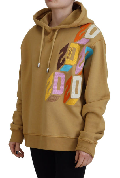 Dsquared² Brown Logo Printed Hooded Long Sleeve Sweater