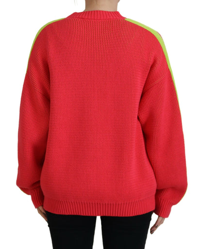 Dsquared² Multicolor Cotton Knitted Crewneck Pullover Sweater