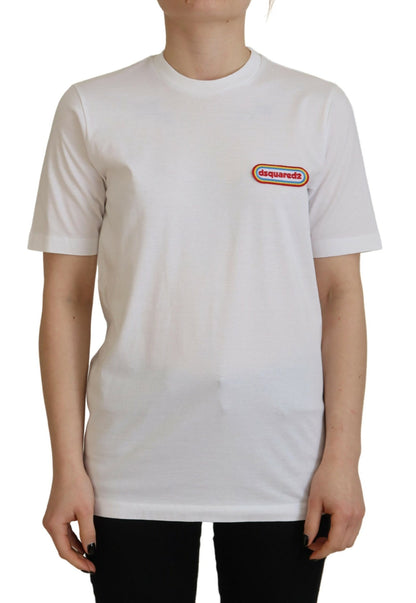 Dsquared² White Logo Patch Crewneck Short Sleeve Tee T-shirt