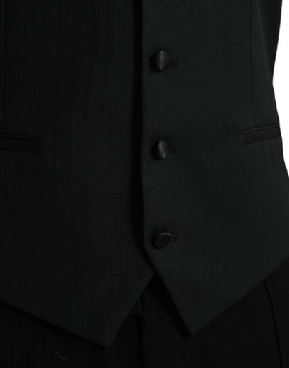 Dolce & Gabbana Black Wool Waistcoat Dress Formal Vest