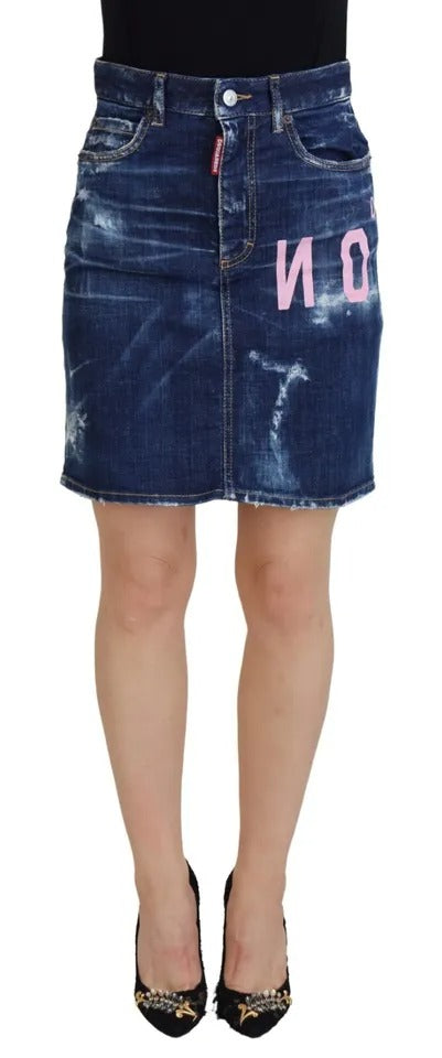 Dsquared² Blue Icon High Waist Denim Mini Boston Jean Skirt