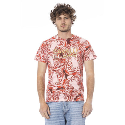 Cavalli Class Red Cotton Men T-Shirt