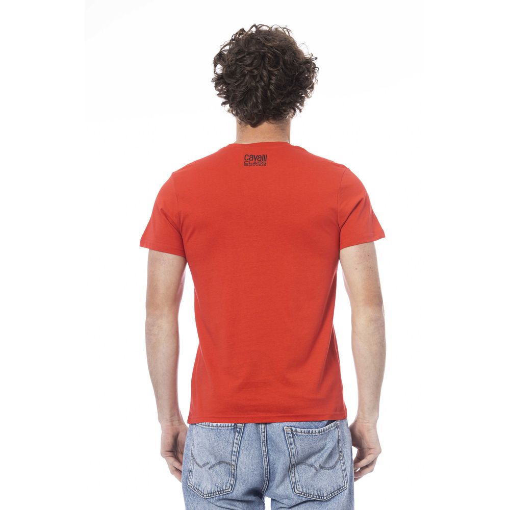 Cavalli Class Red Cotton Men T-Shirt