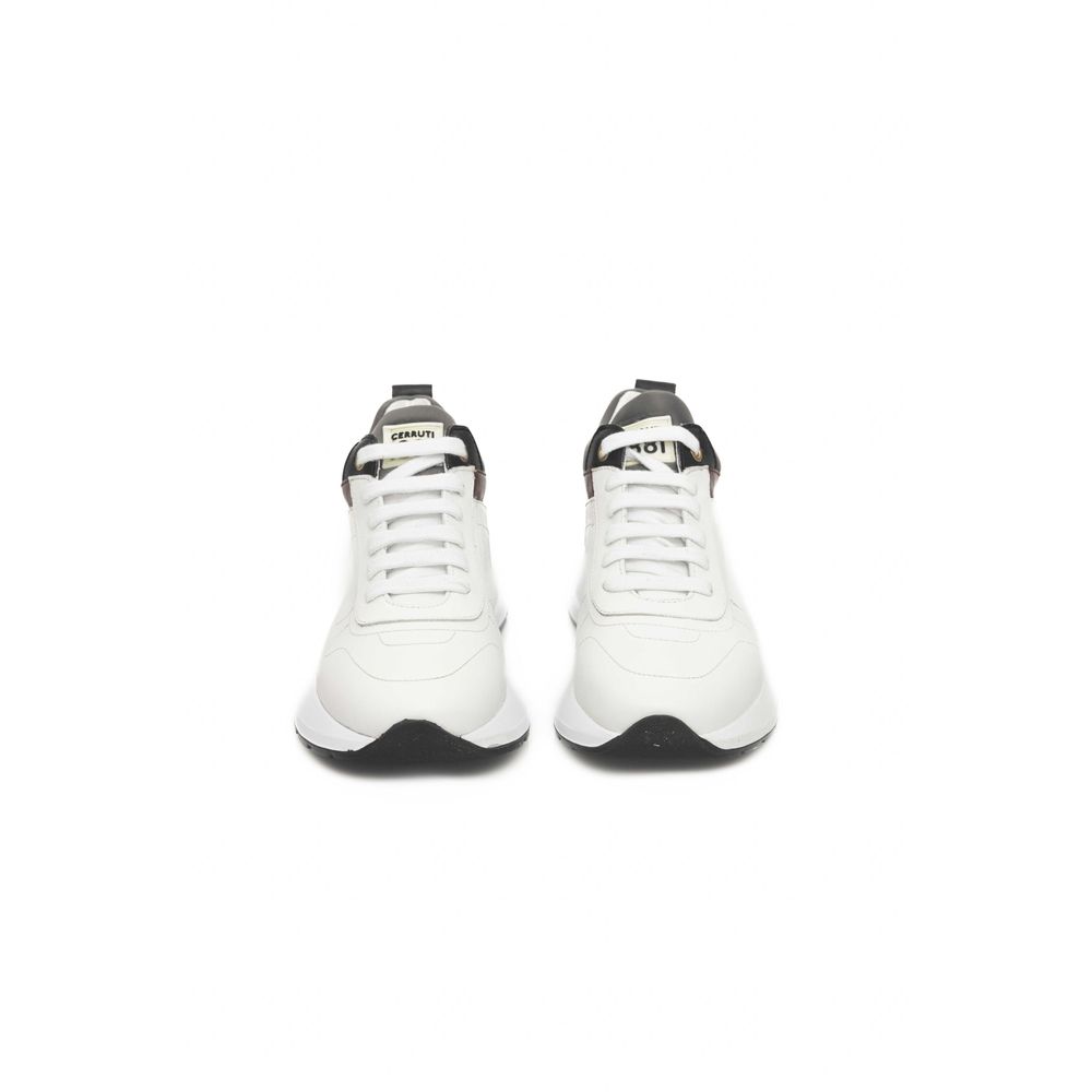 Cerruti 1881 White Leather Women Platform Sneaker