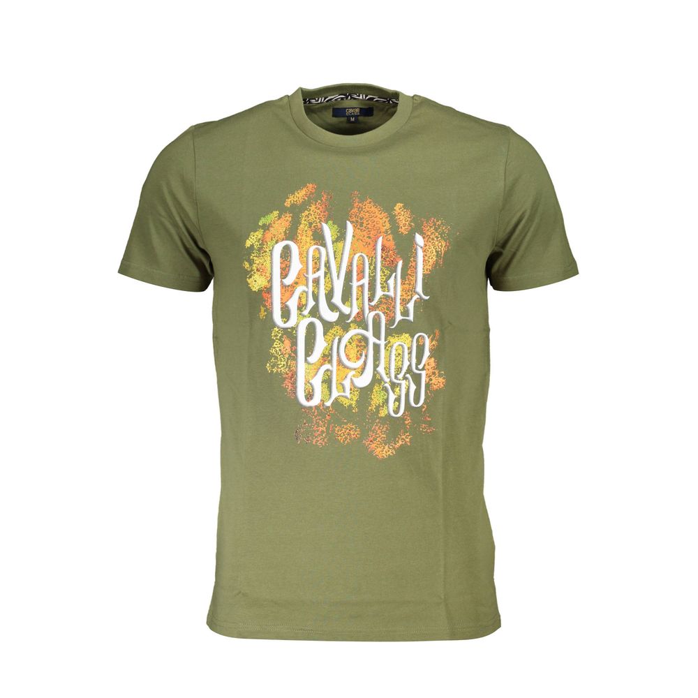 Cavalli Class Green Cotton T-Shirt