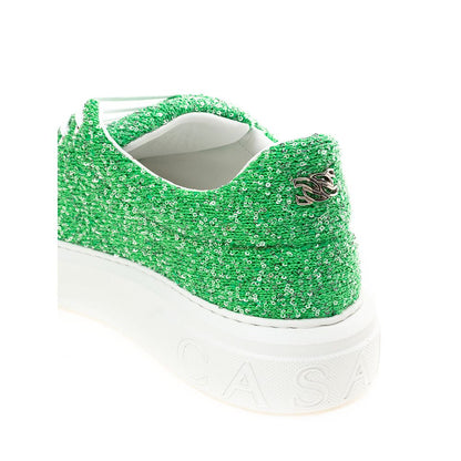 Casadei Emerald Elegance Leather Sneakers