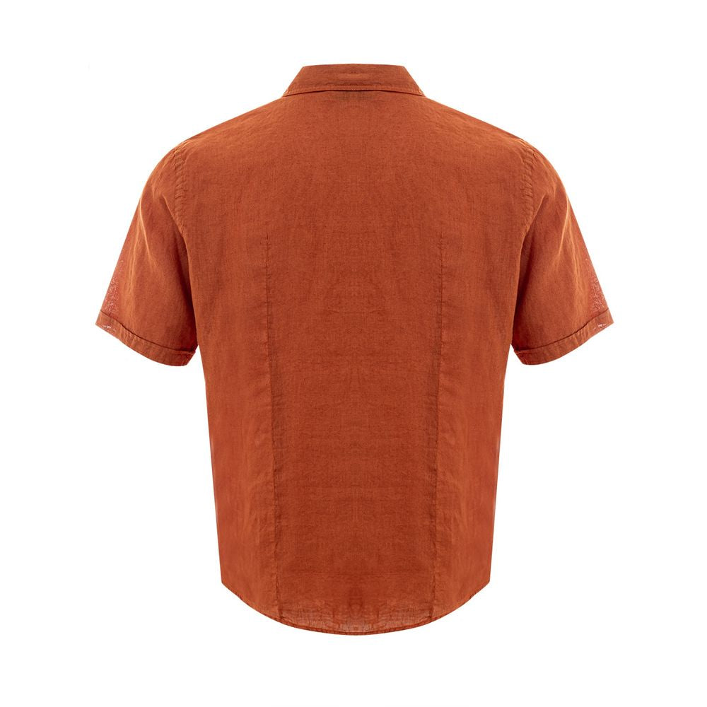 Gran Sasso Elegant Linen Brown Shirt for Men