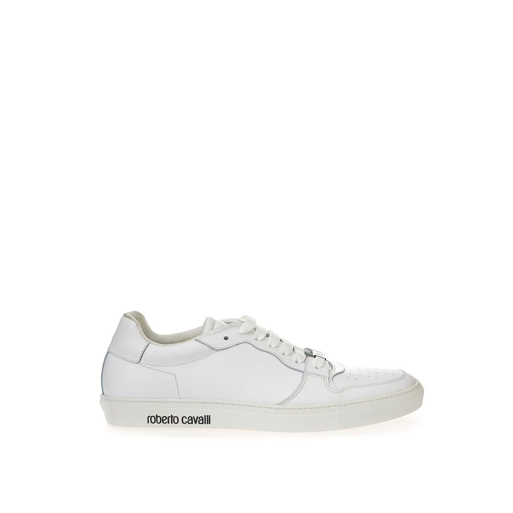 Roberto Cavalli White Leather Sneakers Luxe Footwear