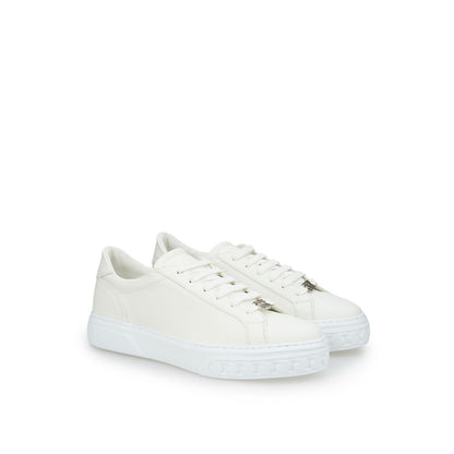 Casadei Sleek White Leather Sneakers