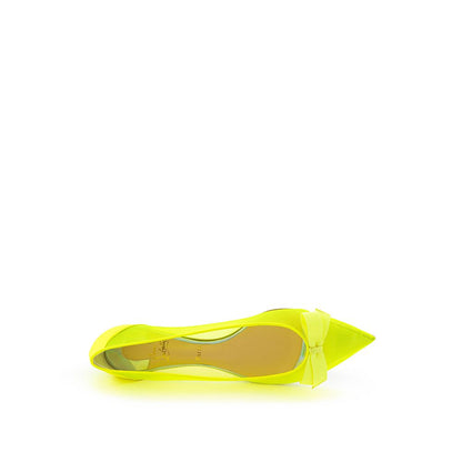 Christian Louboutin Sunshine Yellow Mesh Flat Elegance