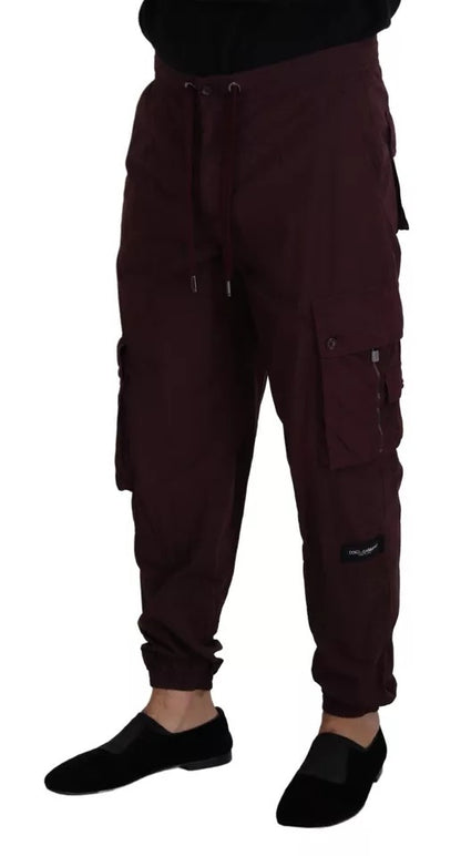 Dolce & Gabbana Bordeaux Cargo Jogger Trouser Cotton Pants